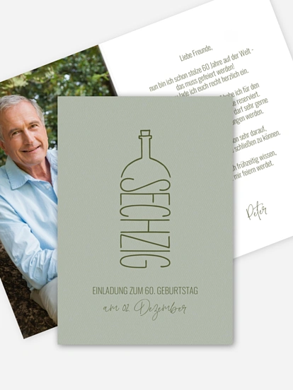 Einladung 60. Geburtstag Geburtstagswein