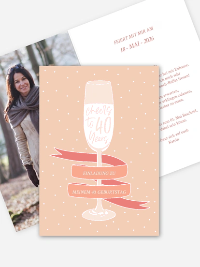 Einladung 40. Geburtstag Cheers And Years