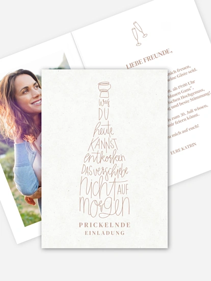 Einladung 40. Geburtstag Prickelnde Party