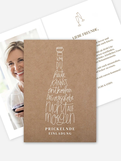 Einladung 50. Geburtstag Prickelnde Party