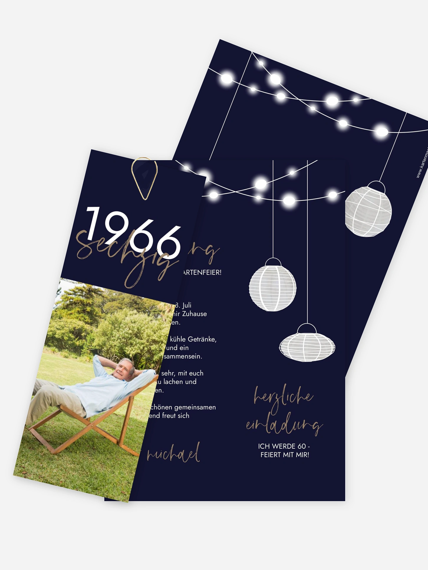 Einladung 60. Geburtstag Lichtergarten