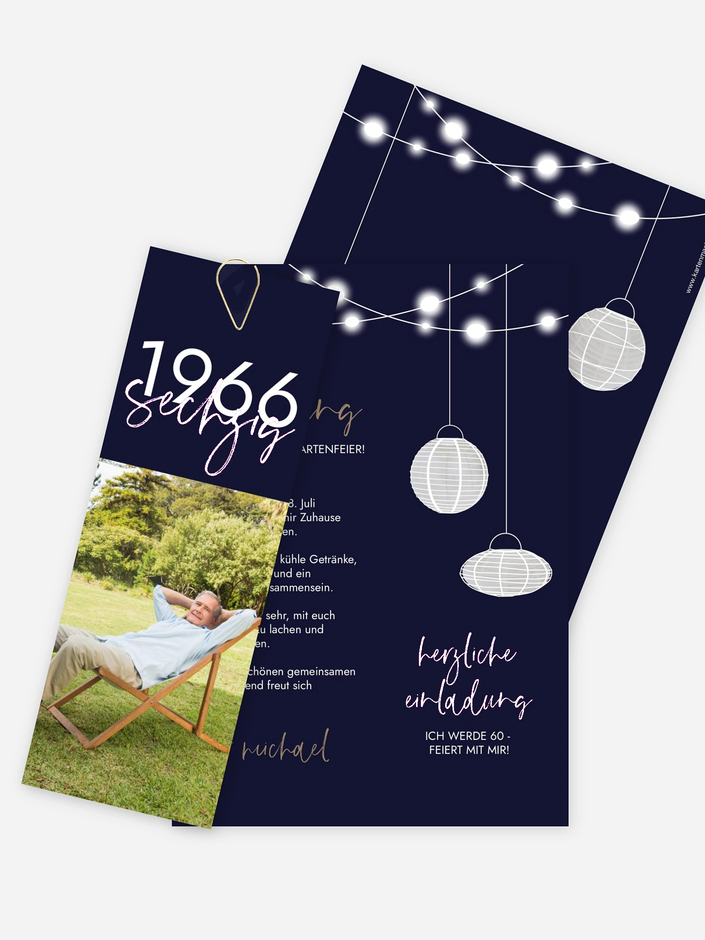 Einladung 60. Geburtstag Lichtergarten