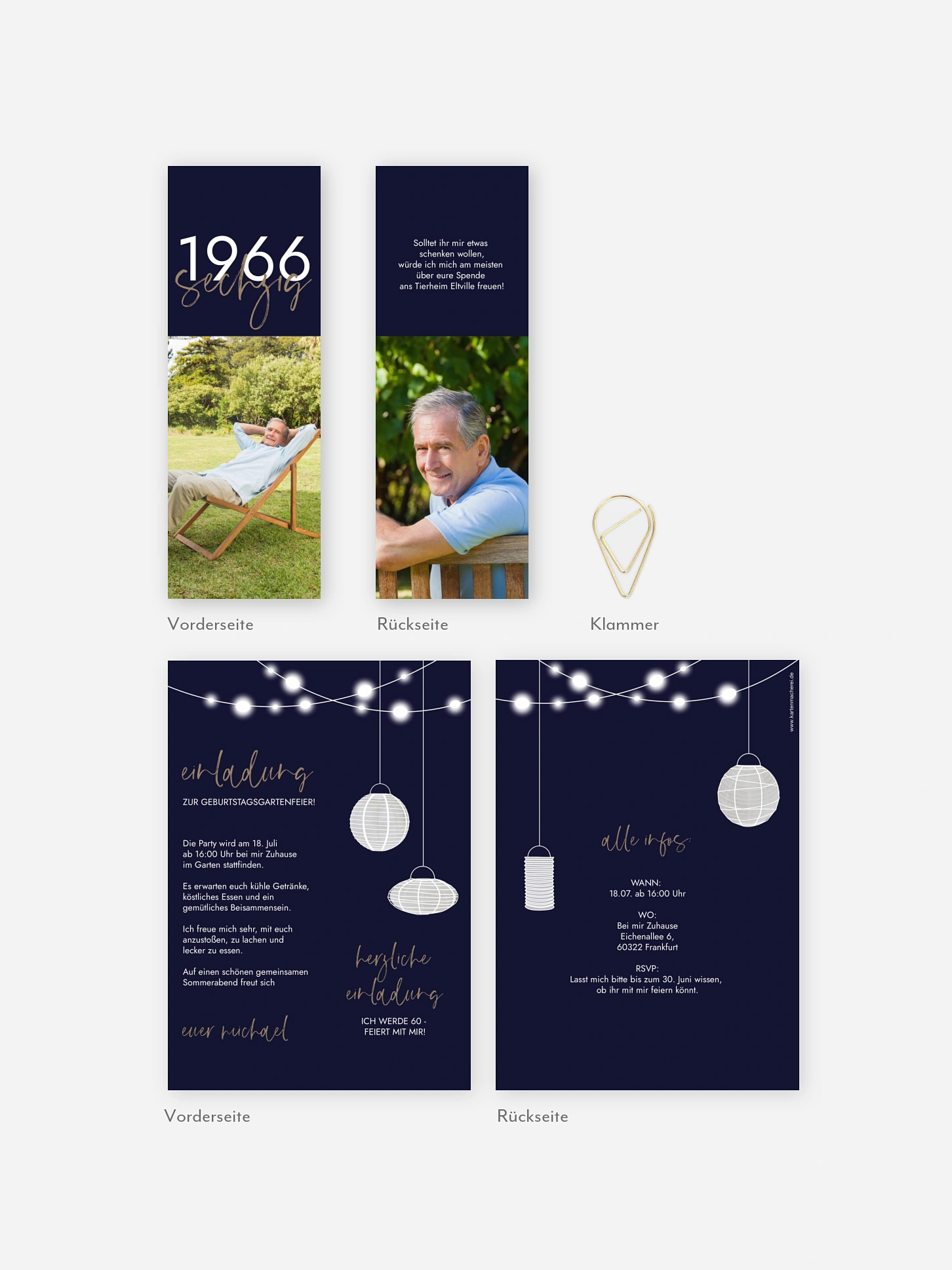 Einladung 60. Geburtstag Lichtergarten