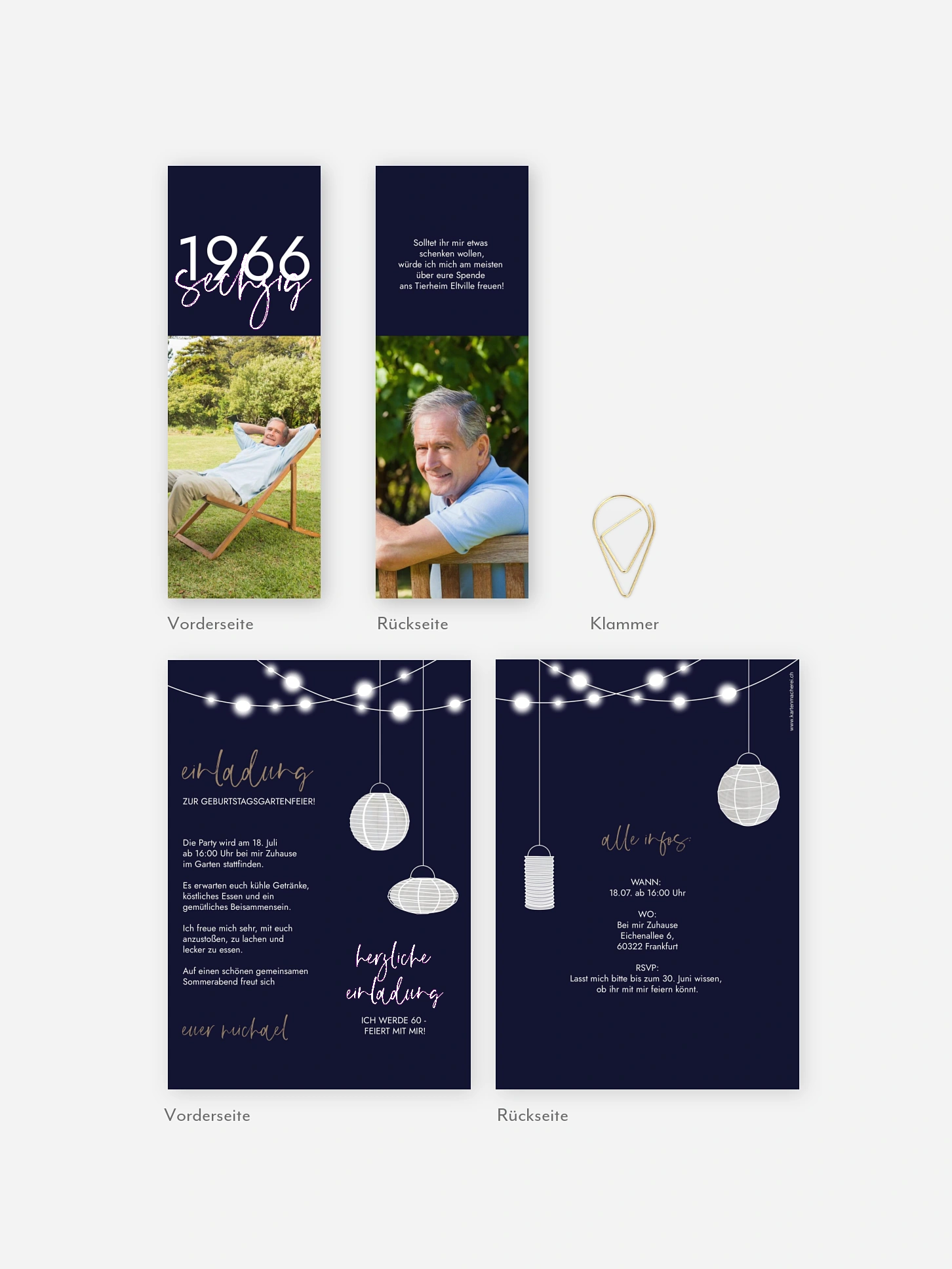 Einladung 60. Geburtstag Lichtergarten