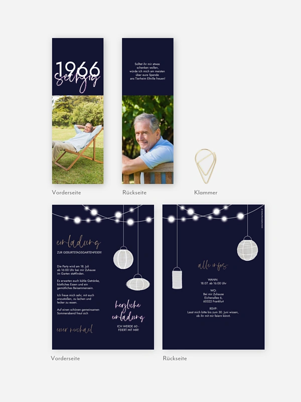 Einladung 60. Geburtstag Lichtergarten