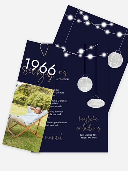 Einladung 60. Geburtstag Lichtergarten
