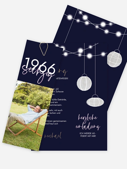 Einladung 60. Geburtstag Lichtergarten