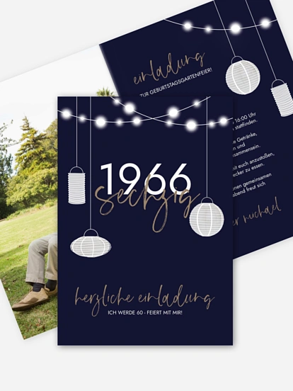 Einladung 60. Geburtstag Lichtergarten