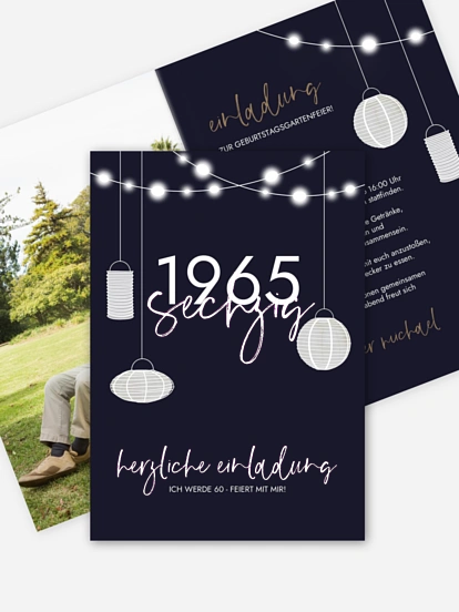 Einladung 60. Geburtstag Lichtergarten