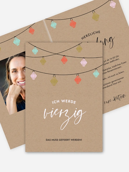 Einladung 40. Geburtstag Lampionparty