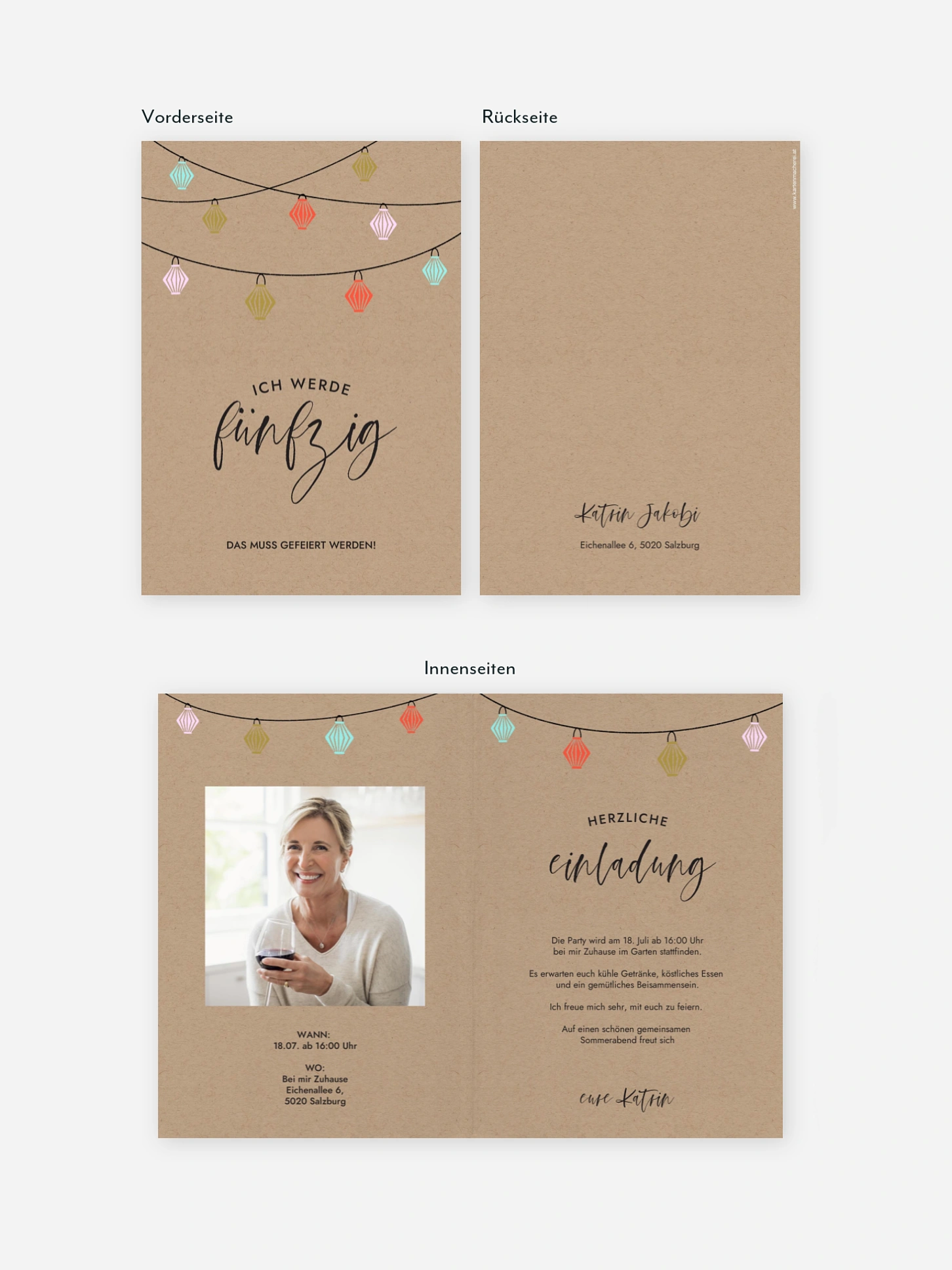 Einladung 50. Geburtstag Lampionparty
