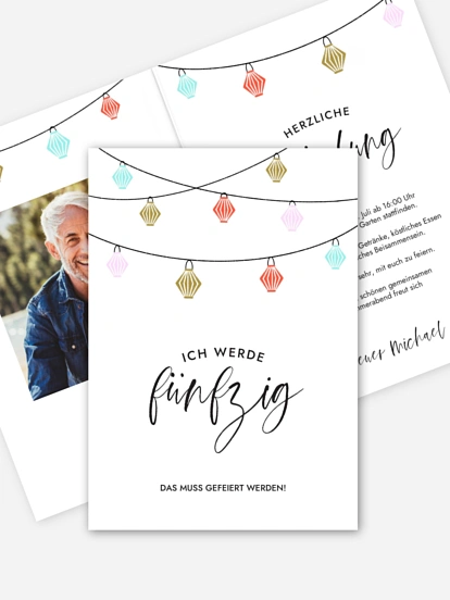 Einladung 50. Geburtstag Lampionparty