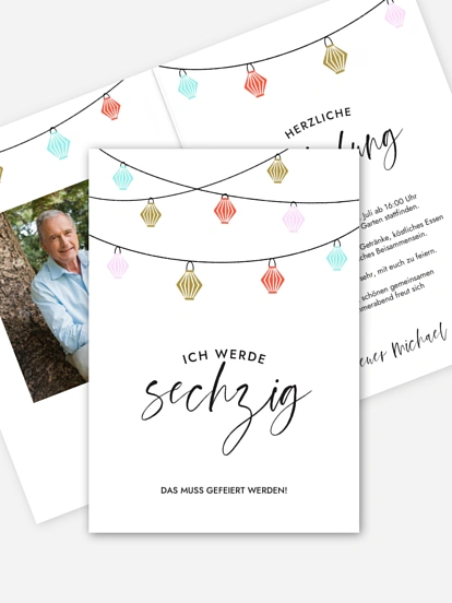 Einladung 60. Geburtstag Lampionparty