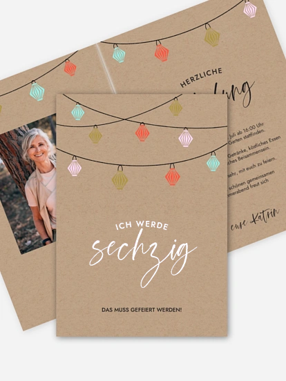 Einladung 60. Geburtstag Lampionparty