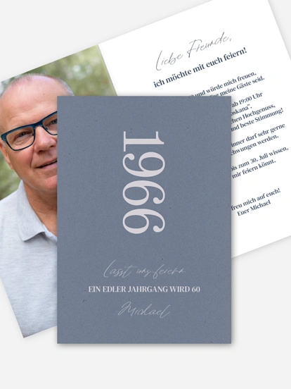 Einladung 60. Geburtstag Edles Jahr