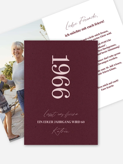 Einladung 60. Geburtstag Edles Jahr