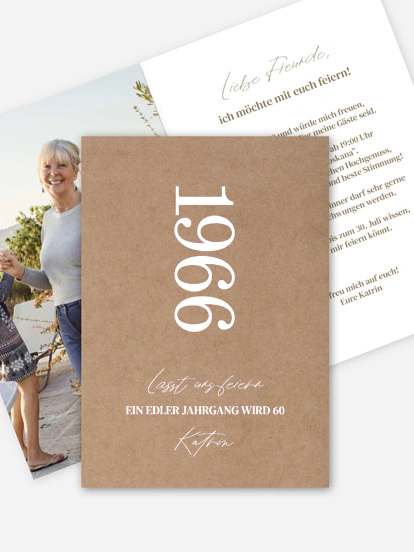 Einladung 60. Geburtstag Edles Jahr