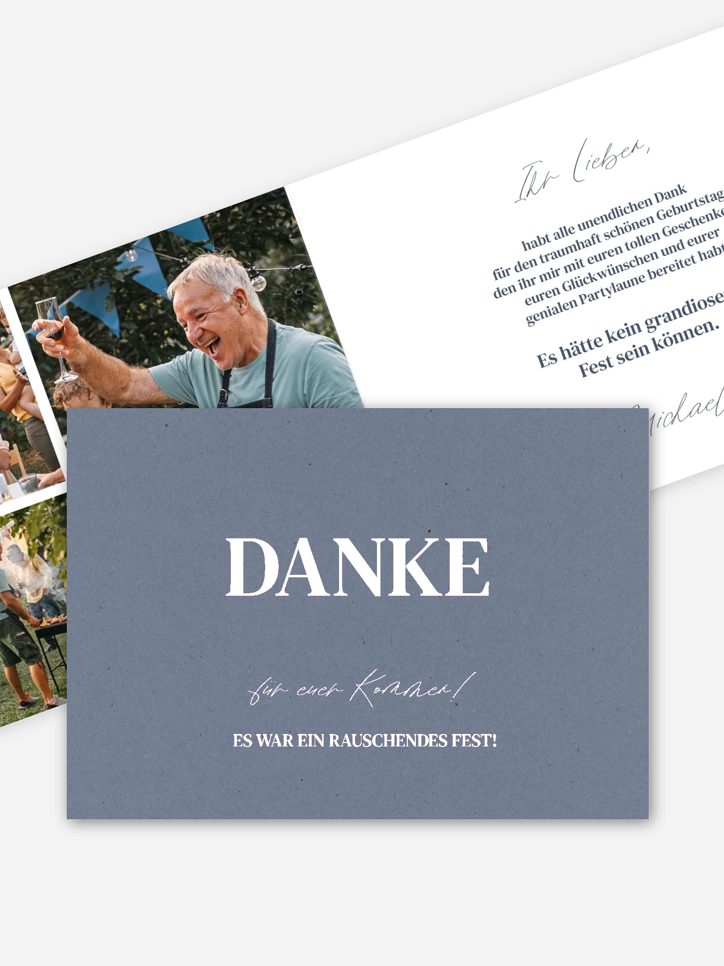 Dankeskarte Geburtstag Edles Jahr