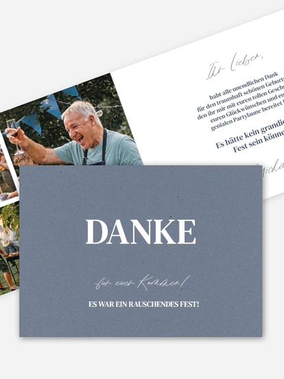 Dankeskarte Geburtstag Edles Jahr