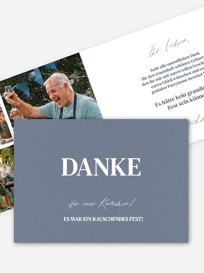 Dankeskarte Geburtstag Edles Jahr