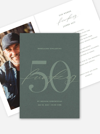 Einladung 50. Geburtstag Rundes Leben
