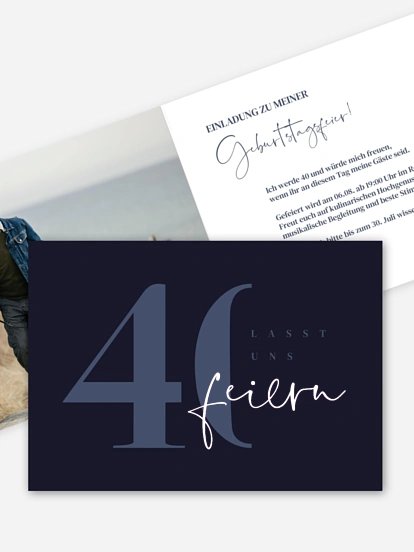 Einladung 40. Geburtstag Feiern