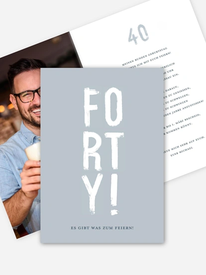 Einladung 40. Geburtstag Bold Brush
