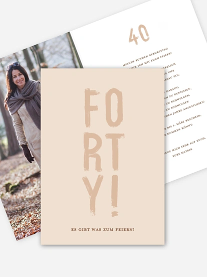 Einladung 40. Geburtstag Bold Brush