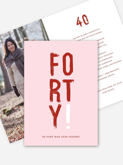 Einladung 40. Geburtstag Bold Brush