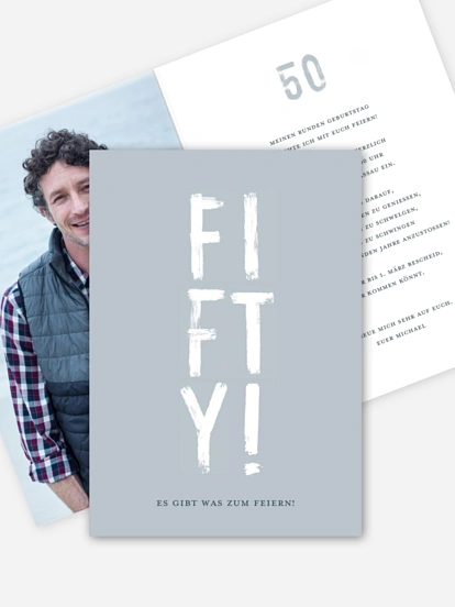 Einladung 50. Geburtstag Bold Brush