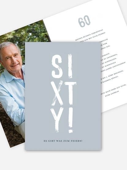 Einladung 60. Geburtstag Bold Brush