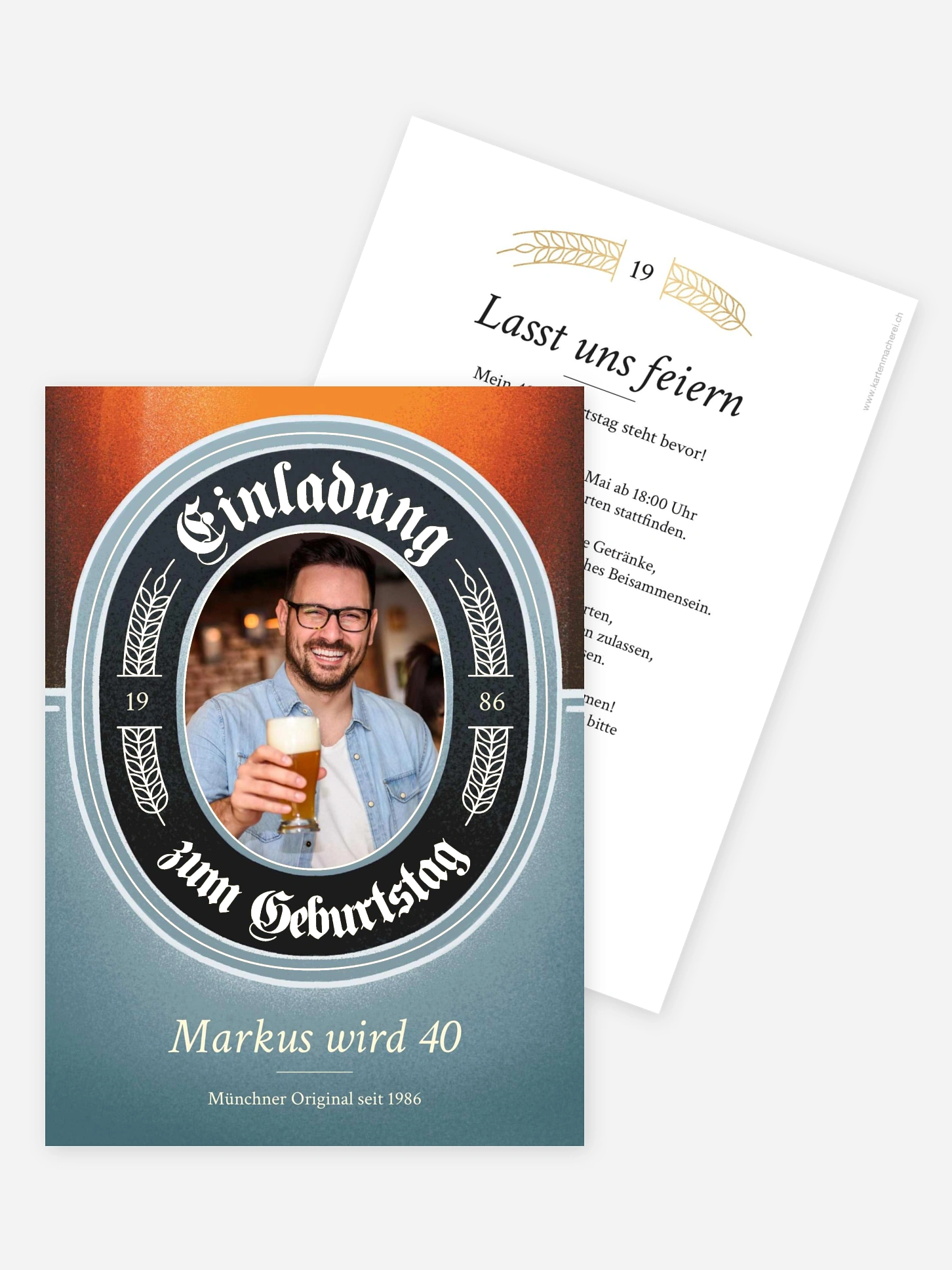 Einladung 40. Geburtstag Zum Wohl