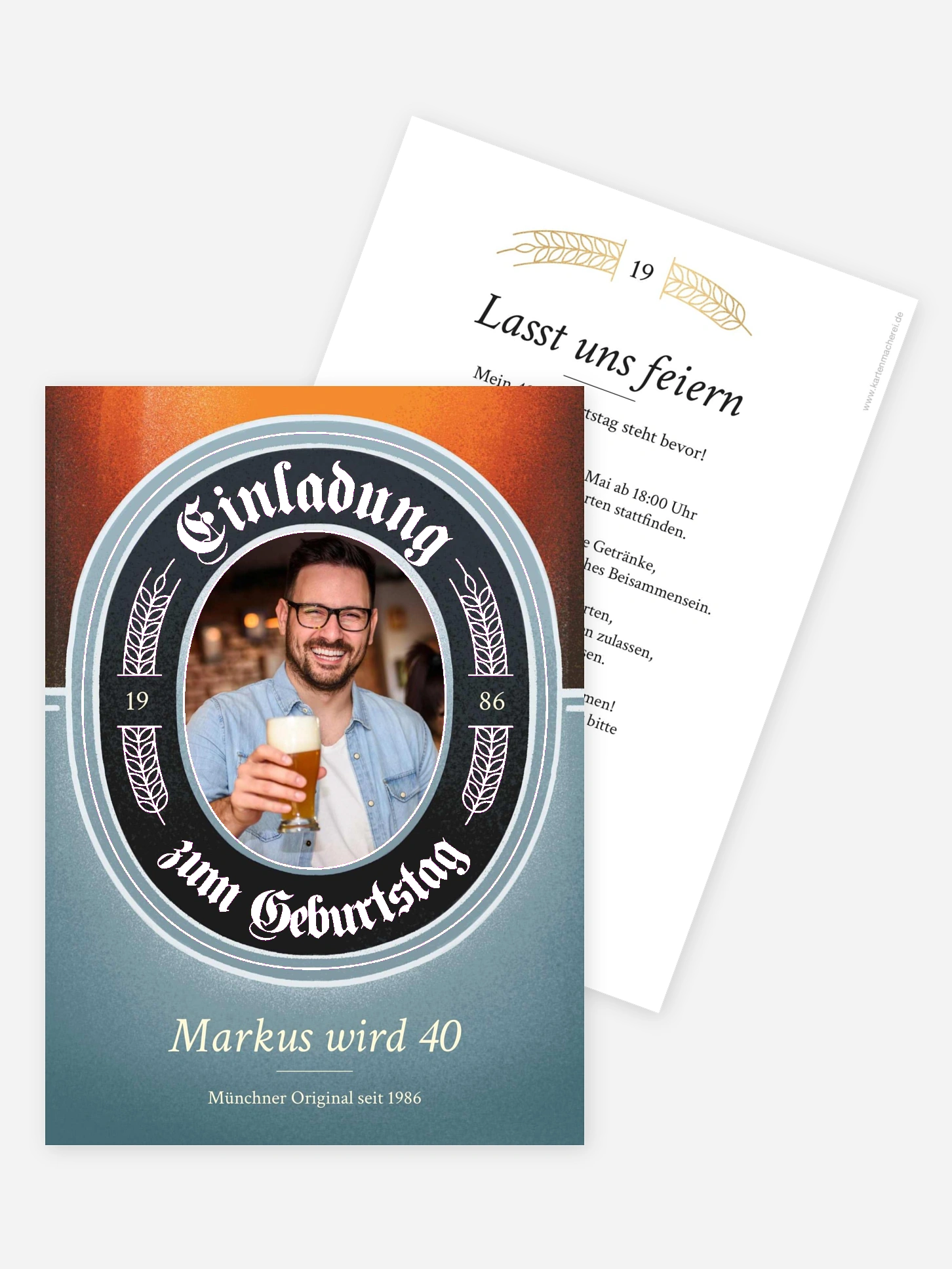 Einladung 40. Geburtstag Zum Wohl