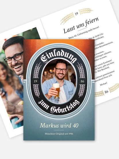 Einladung 40. Geburtstag Zum Wohl