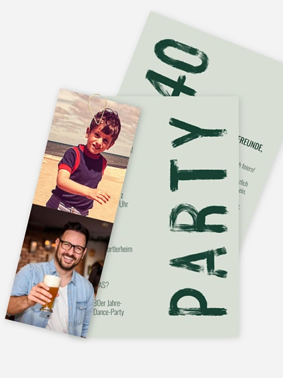 Einladung 40. Geburtstag Pinselstrich