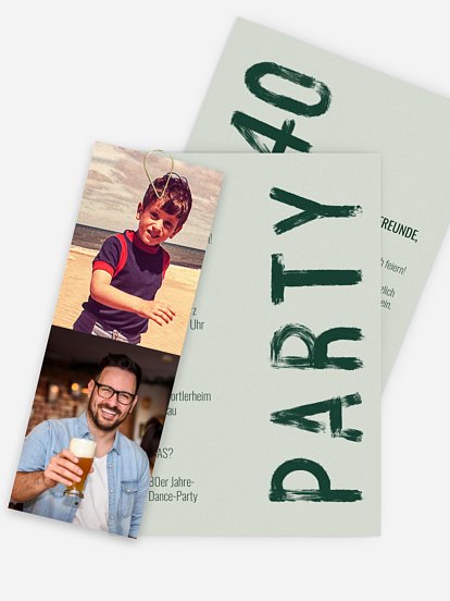 Einladung 40. Geburtstag Pinselstrich