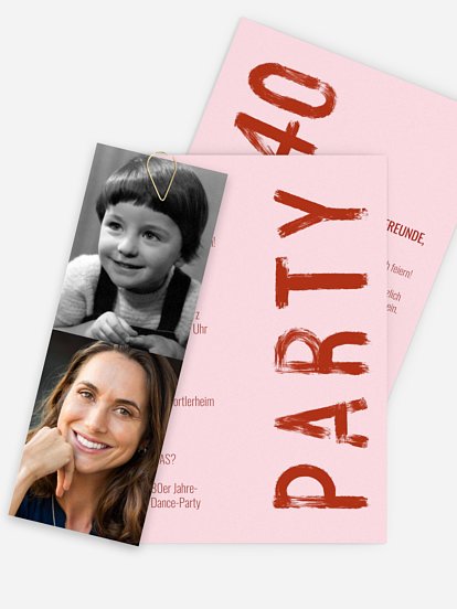 Einladung 40. Geburtstag Pinselstrich