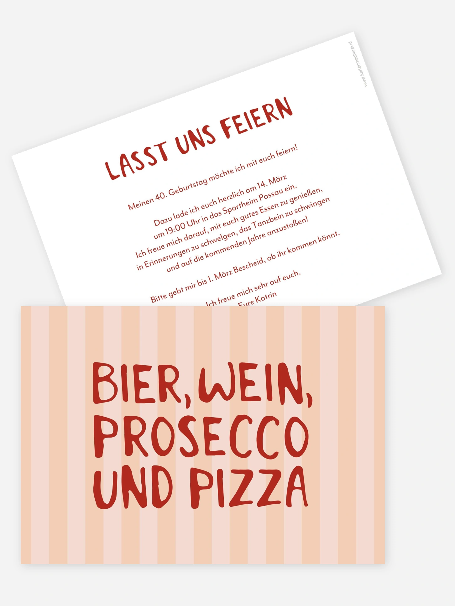 Einladung 40. Geburtstag Prosecco