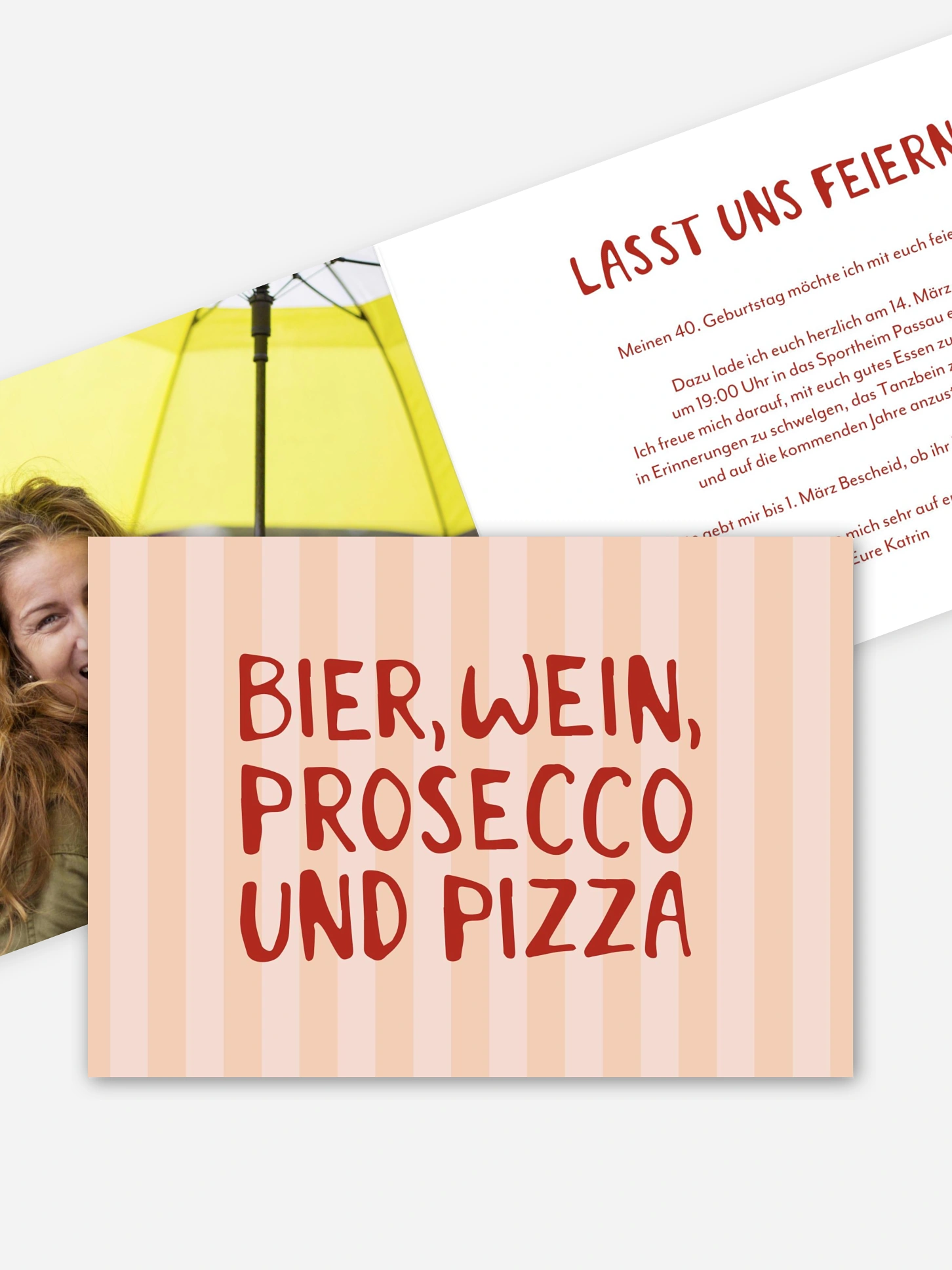 Einladung 40. Geburtstag Prosecco