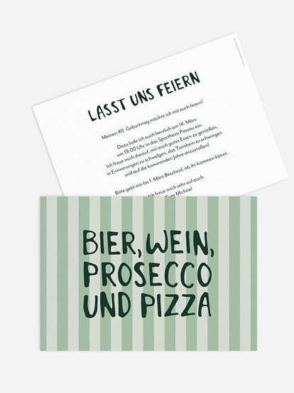Einladung 40. Geburtstag Prosecco