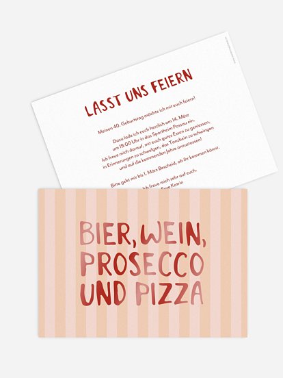 Einladung 40. Geburtstag Prosecco