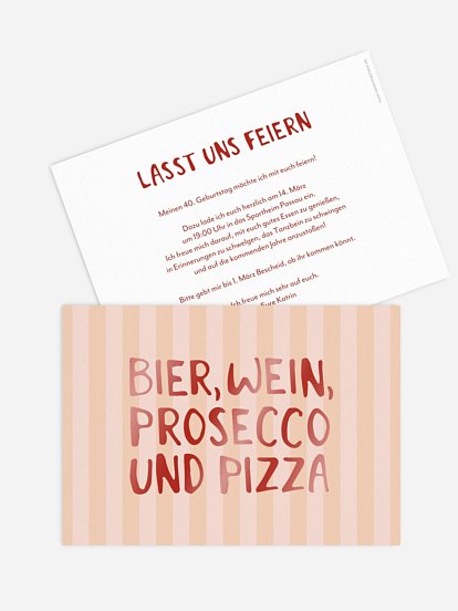Einladung 40. Geburtstag Prosecco