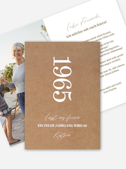 Einladung 60. Geburtstag Edle Jahre