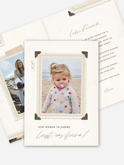 Einladung 18. Geburtstag Vintage Foto