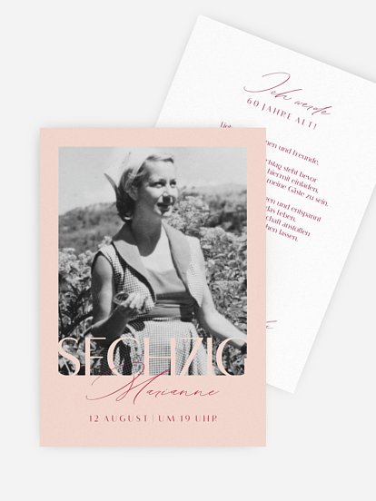 Einladung 60. Geburtstag Zeitlos schön