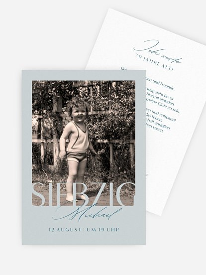 Einladung 70. Geburtstag Zeitlos schön