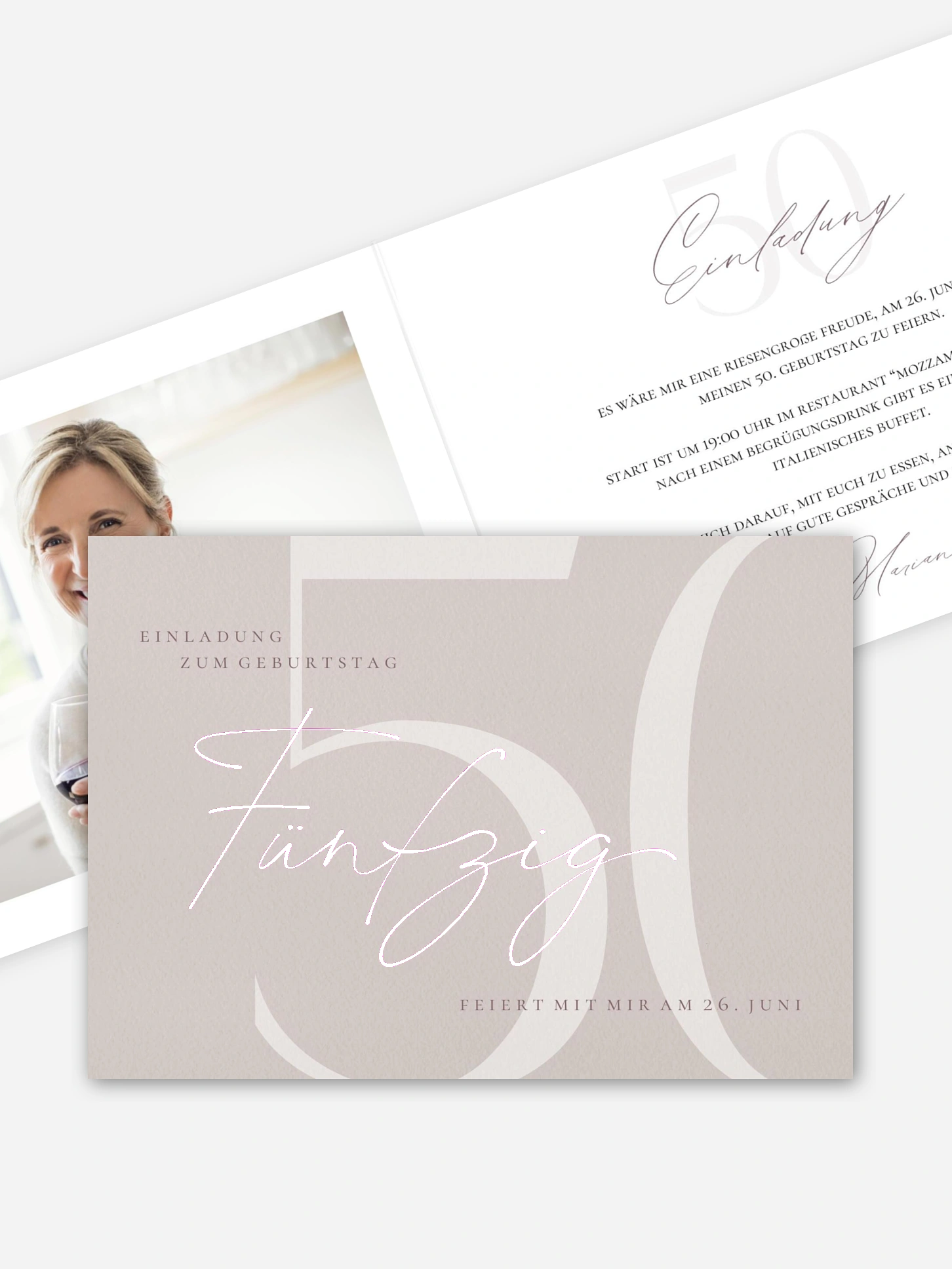 Einladung 50. Geburtstag Elegant Numbers