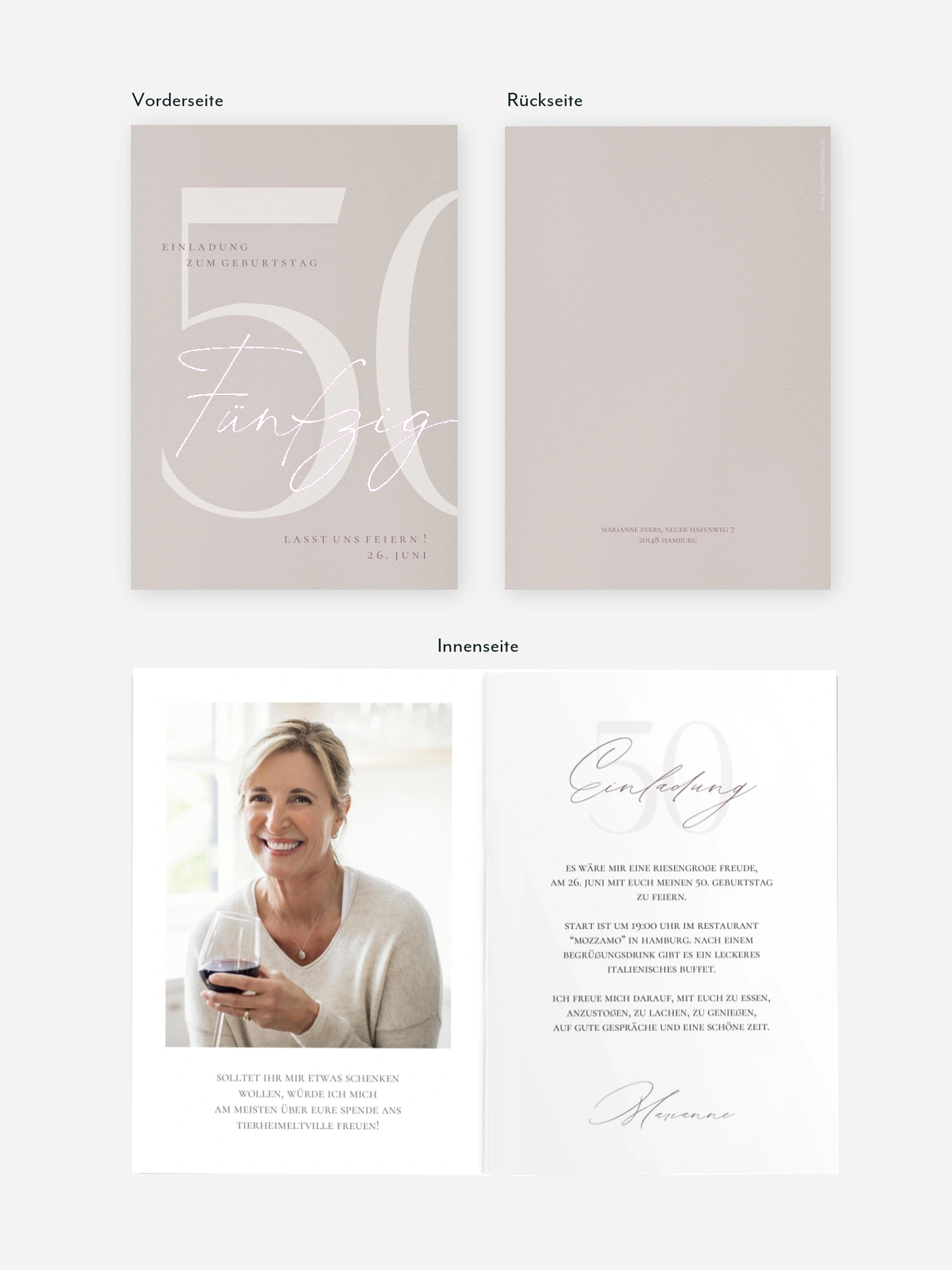 Einladung 50. Geburtstag Elegant Numbers