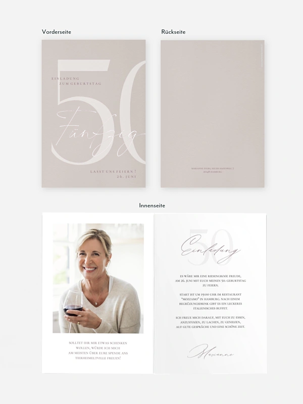 Einladung 50. Geburtstag Elegant Numbers