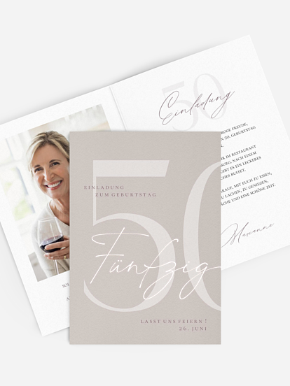 Einladung 50. Geburtstag Elegant Numbers
